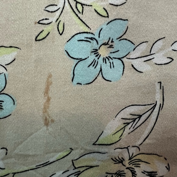 Beautiful Oscar de la Renta Floral Midi Dress - Cream, Blue, Pink size 14 EUC - Picture 9 of 10